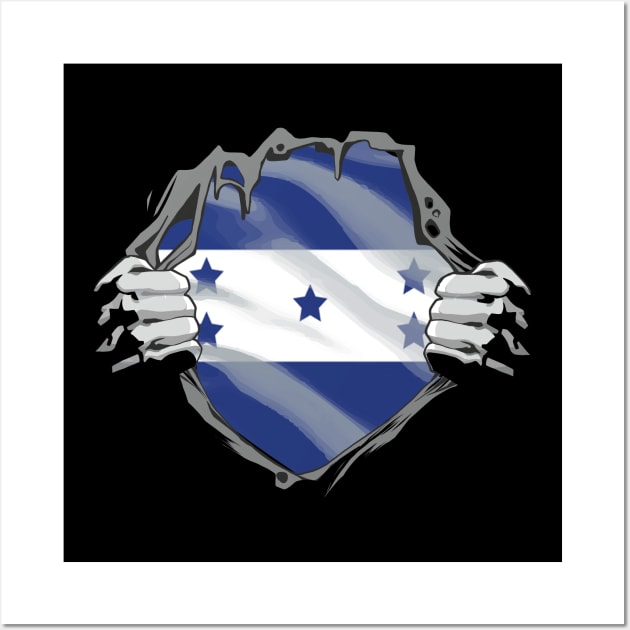 Proud Honduras Flag, Honduras gift heritage, Honduran girl Boy Friend Hondureño Catracha Wall Art by JayD World